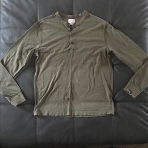 Men’s Olive Green J. Crew Long Sleeved Henley